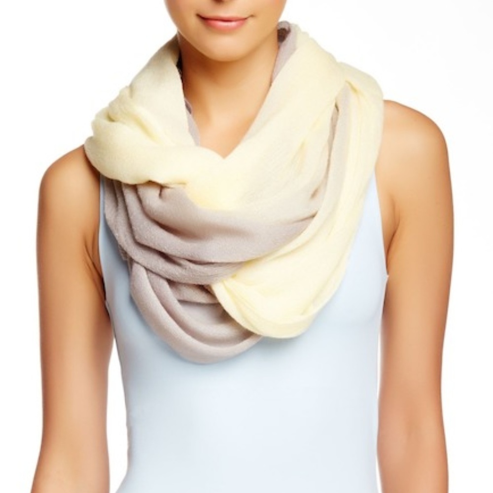 BLUE PACIFIC Two-Tone Ombre Gauze Infinity Scarf